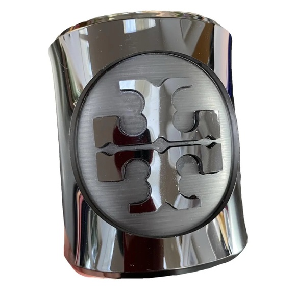 Tory Burch Jewelry - Tory Burch Silver and Black Cuff bracelet